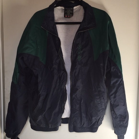 adidas blue and green windbreaker